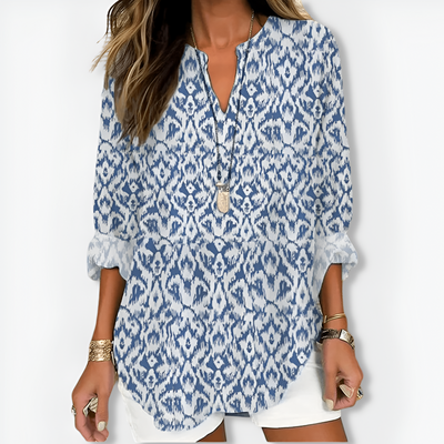 Annette™ | Chic V-Neck and Long Sleeves