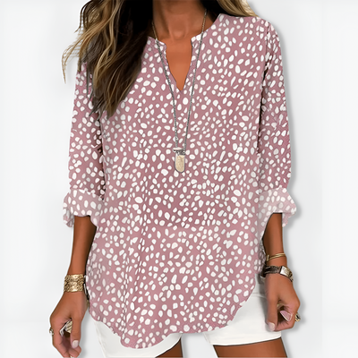 Annette™ | Chic V-Neck and Long Sleeves