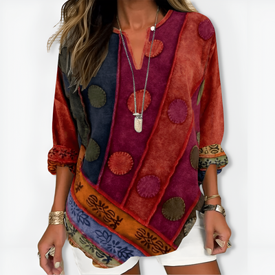 Annette™ | Chic V-Neck and Long Sleeves