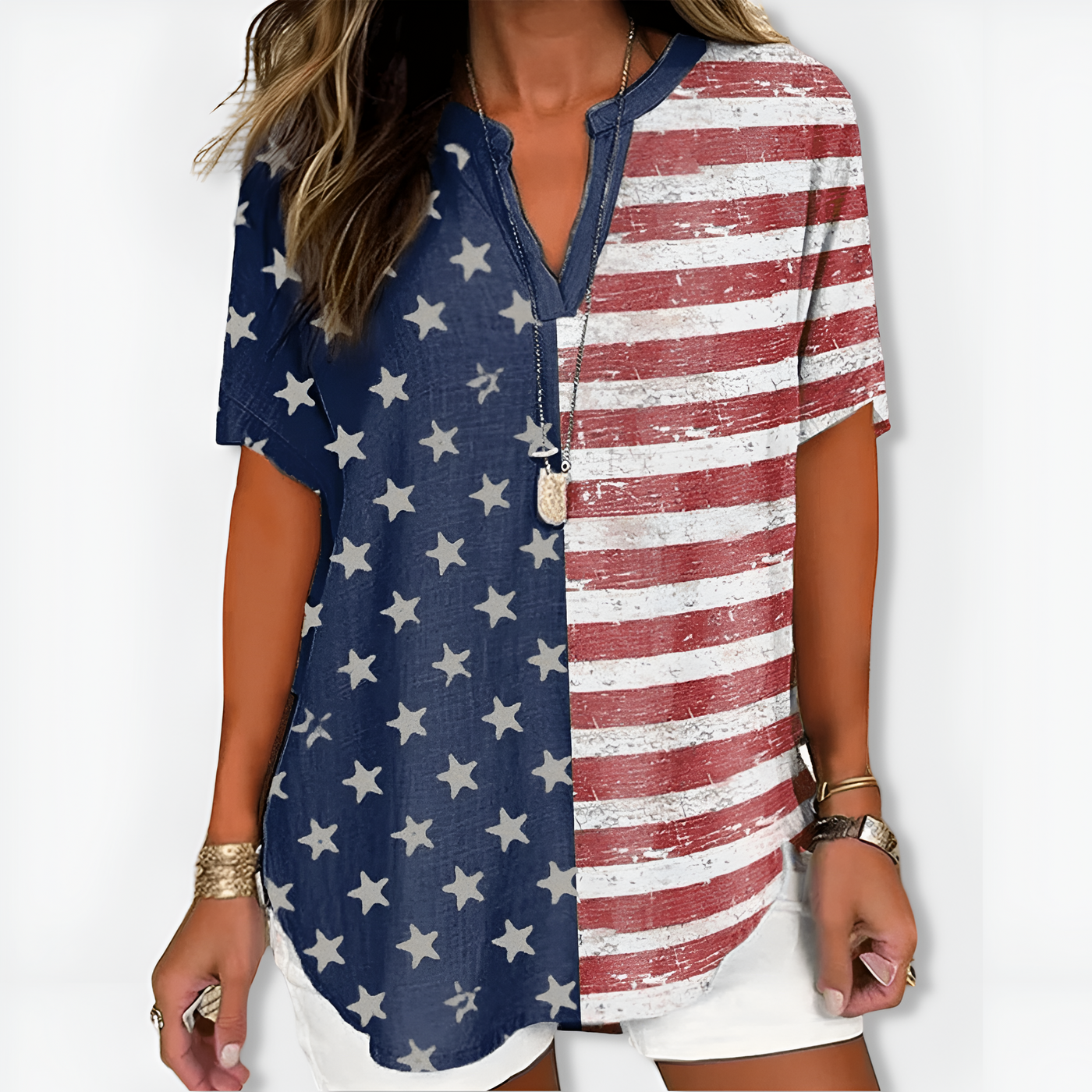 Annette™ | Chic V-Neck and Long Sleeves